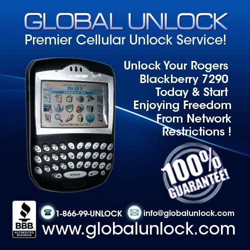 Product picture Learn How To Unlock Rogers Blackberry 7290  