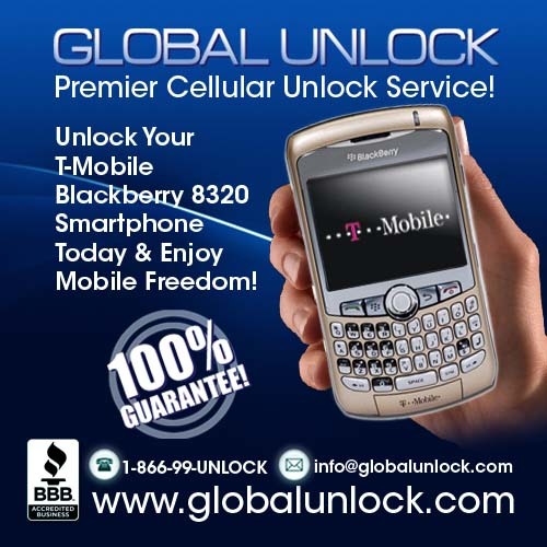 Product picture  Unlock T Mobile USA Blackberry 8320 By Code 